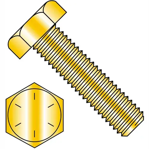 7/8-9 x 4-1/2 Hex Tap Bolt - Grade 8 - Full Thread - Zinc Yellow - Pkg of 20 Hassle-Free Returns