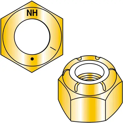 Special Discount 1/4-20 Nylon Insert Hex Locknut Grade 8 Zinc Yellow, Pkg of 600