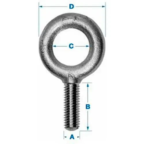 One Day Deal Ken Forging K2007-HDG - Carbon Eyebolt - 5/8-11 - 1-3/4" Shank - Galvanized - Made In USA