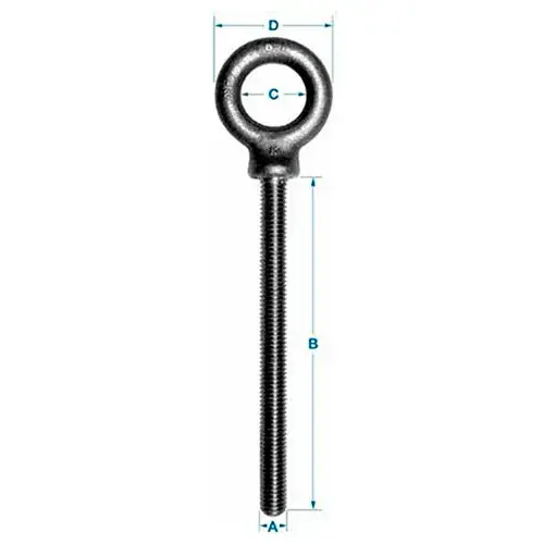 Ken Forging K2025-6 - Carbon Eyebolt - Shoulder Pattern - 1/2-13 - 6" Shank - Made In USA Final Sale