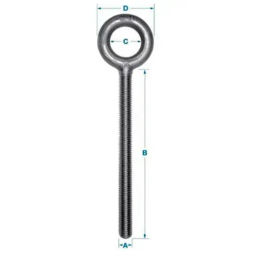 Reduced Price Ken Forging K2003-3 - Carbon Eyebolt - Plain Pattern - 3/8-16 - 3" Shank - Made In USA