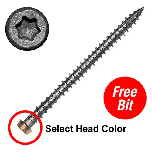 10 x 2-3/4" C-Deck Composite 305 Stainless Steel Star Drive Deck Screws - Fire Pit - Pkg of 1750 Affordable
