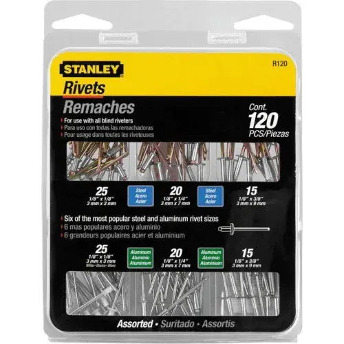 Buy Online Stanley R120 Rivet Pack Assortment, 120 Pack