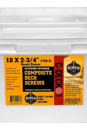 10 C-Deck Star Drive CD234SR Coated Composite Deck Screw, 2-3/4", Sandridge, 1750/Carton - USA Affordable