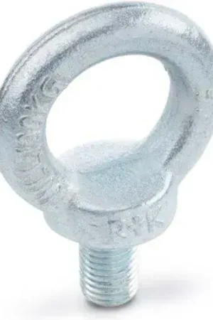 Genuine J.W. Winco DIN 580 Lifting Eye Bolts, Steel, Shoulder, Zinc Plated, M10, 1-3/4"H, 3/8"T, 11/16"L