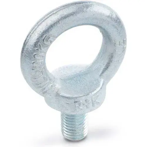 Genuine J.W. Winco DIN 580 Lifting Eye Bolts, Steel, Shoulder, Zinc Plated, M10, 1-3/4"H, 3/8"T, 11/16"L