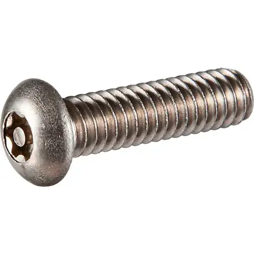 Markdown 1/4-20 x 1" Tamper-Proof Security Machine Screw - Button Torx Head - 18-8 Stainless Steel - 100 Pk