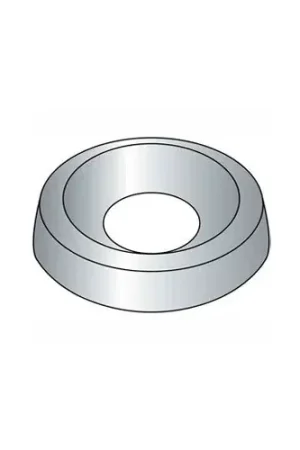 1/4" Countersunk Finishing Washer - .322/.299" I.D. - Steel - Nickel Plated - Grade 2 - 100 Pk Buy Direct