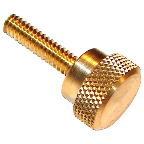 Bargain Precision Brass Thumb Screw w/ Shoulder - 8-32 - 3/8" Thread - 1/2" Head Dia. - Pkg of 10