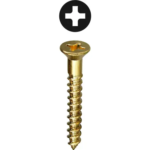 L.H.Dottie® Flat Head Wood Screw, Phillips, Brass, 10 x 1-1/4", 100 Pack In Demand