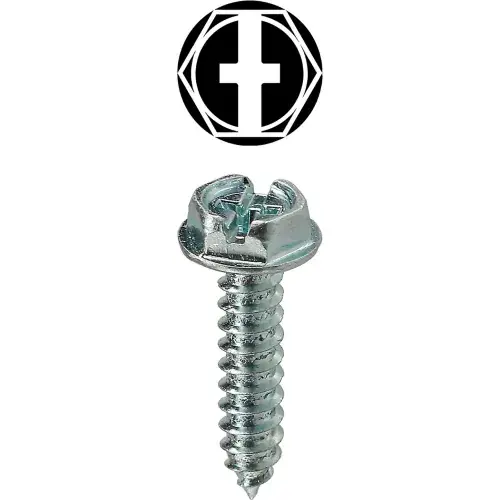 L.H.Dottie® Sheet Metal Screw, Phillips/Slotted, Hex Washer Head, 8 x 3/4", Tuff 500 Pack Clearance