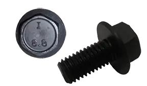 M6-1 X 10mm Flange Bolts Non-Serrated Class 8.8 Steel Plain Fully Threaded (1000 / Pkg.) New Release