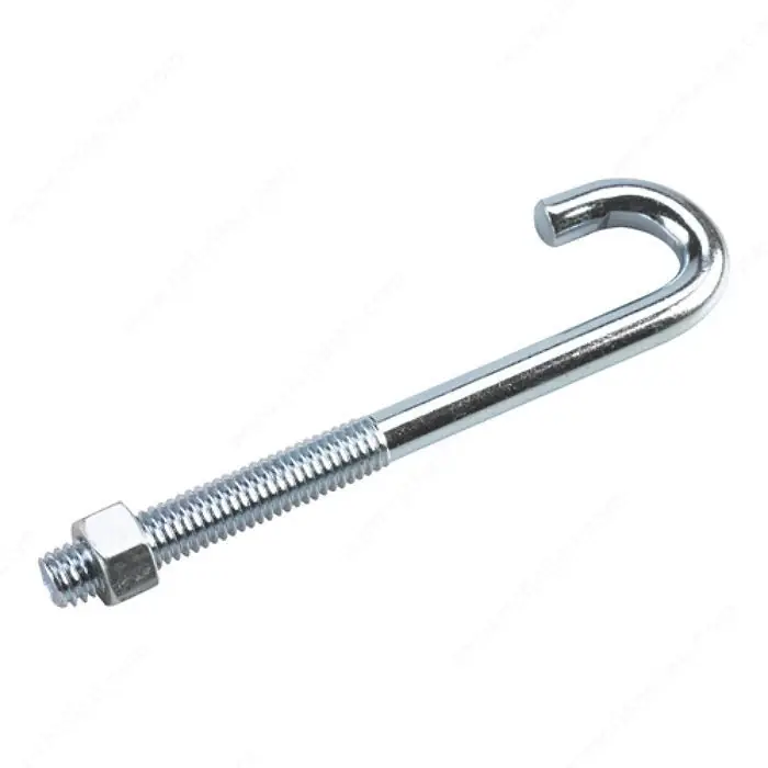 3/8"-16 X 7" J Bolts With Nut Steel Zinc Plated (10 / Pkg.) Free Returns