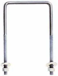 Super Sale 3/8"-16 X 6" X 9" U Bolts Square Bend, With Two Nuts and Two Washers 18/8 Stainless Steel (10 / Pkg.)
