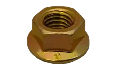 Certified M8-1.25 Flange Nuts Class 8 Steel Zinc Yellow DIN 6923 (1500 / Pkg.)
