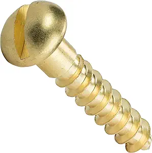 5 X 5/8" Wood Screws Slotted Drive Round Head Brass (200 / Pkg.) Limited Offer