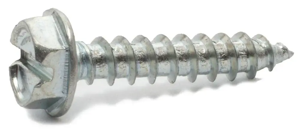 Top Rated 10-12 X 1-1/2" Type A Sheet Metal Screws Indented Hex Washer Head Slotted Drive 316 Stainless Steel (100 / Pkg.)