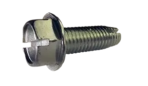10-32 X 1/2" Type 1 Thread Cutting Screws Indented Hex Washer Head Slotted Drive Steel Zinc & Bake (7000 / Pkg.) Crafted