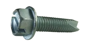 8-32 X 1/2" Type 23 Thread Cutting Screws Indented Hex Washer Head Slotted Drive Steel Zinc & Bake (10000 / Pkg.) Markdown