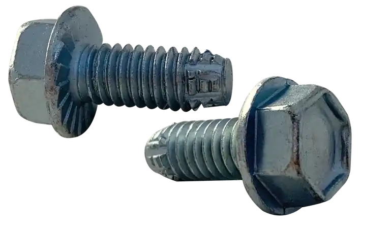 Direct From Factory 1/2-13 X 3" Type F Thread Cutting Screws Serrated Indented Hex Washer Head Unslotted Drive Steel Zinc & Bake (200 / Pkg.)