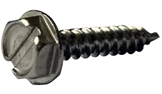 14 X 3" Type AB Self Tapping Sheet Metal Screws Indented Hex Washer Head Slotted Drive 18/8 Stainless Steel (500/Pkg.) Luxury