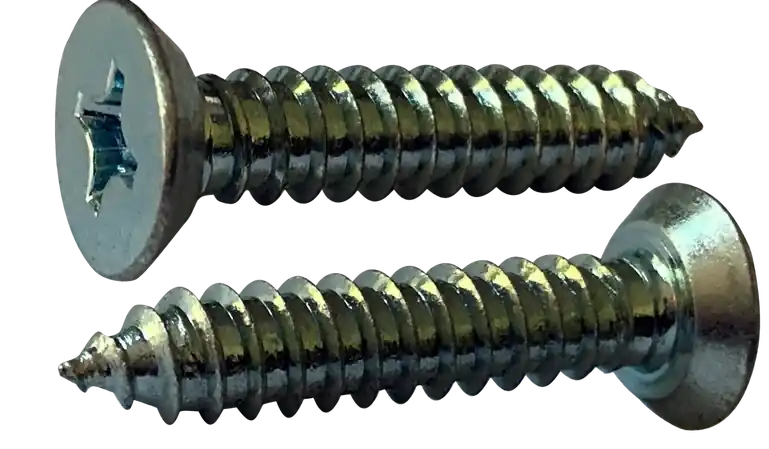 8 X 1-1/4" Type A Self Tapping Sheet Metal Screws Flat Undercut Head Phillips Drive Steel Zinc & Bake (5000/Pkg.) Fast Shipping