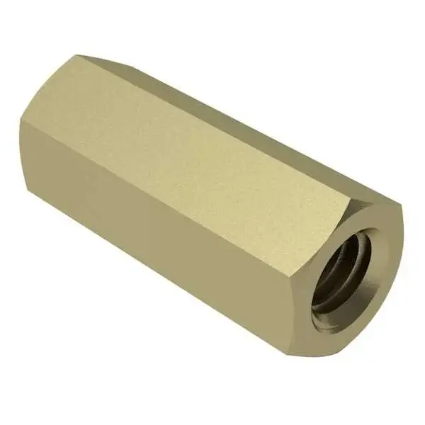 1/4" AF X 4-40 X 1-7/16" Hex Female-Female Standoffs Yellow Zinc Brass (250 / Pkg.) Authentic
