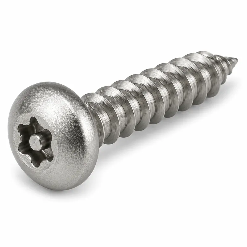 Weekend Sale 10 X 3" Tamper Resistant Sheet Metal Screws Button Head Pin-In Six Lobe Drive Steel Zinc Plated (100 / Pkg.)