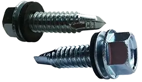 10-16 X 3" Self-Drilling Screws Indented Hex Washer Head Bonded EPDM Washer Steel Zinc & Bake (1000/Pkg.) Limited Time