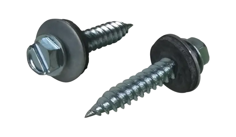 10 X 1 1/2" Slotted Hex Washer Self-Piercing Screws Bonded EPDM Washer 5/16" AF Steel Zinc (1000 / Pkg.) Don't Miss Out