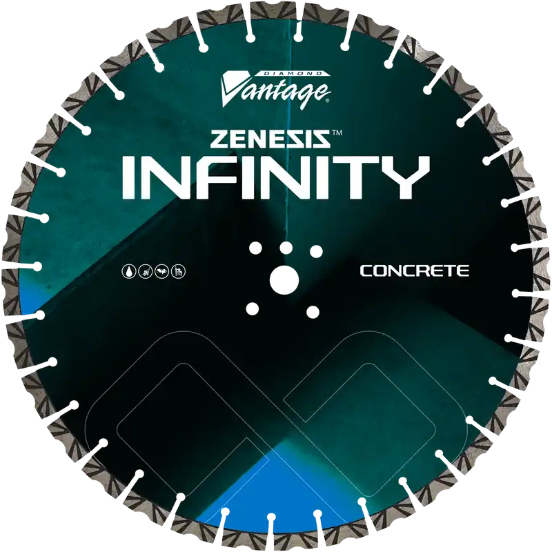 Diamond Vantage 1614INFINITY 16" x 0.140" Walk Behind Saw Diamond Blade for Concrete Zenesis Infinity 15mm Segments Special Offer