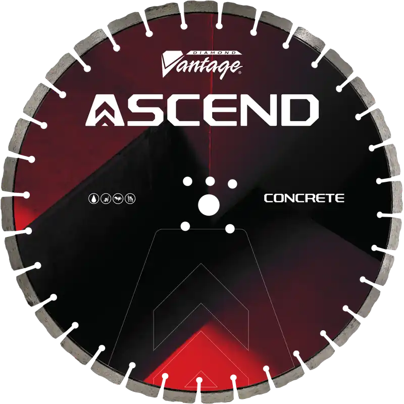 Diamond Vantage 2421ASCEND 24" x 0.210" Walk Behind Saw Diamond Blade for Concrete Ascend - Castle Segments Exclusive Offer