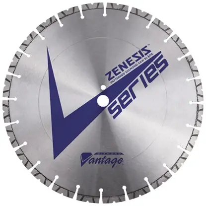 Professional Grade Diamond Vantage 4825EVRWZX4 48" x 0.250" x 1" Walk Behind Saw Diamond Blade for Concrete ZENESIS V2 SERIES PRO 12mm Segments