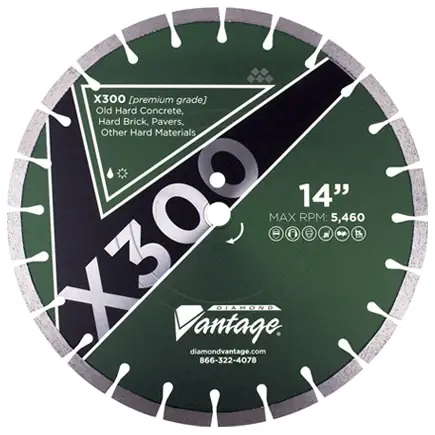 Affordable Diamond Vantage 1812EX3-1 18" x 0.125" x 1" Diamond Blade for Hard Concrete/Reinforced Concrete/Hard Paver Brick/Concrete Pipe/Terrazzo X300 - HARD Materials