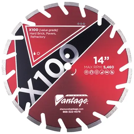 Diamond Vantage 1212EX1-1E 12" x 0.125" Diamond Blade for Hard Material X100 - REFRACTORY Mega Sale