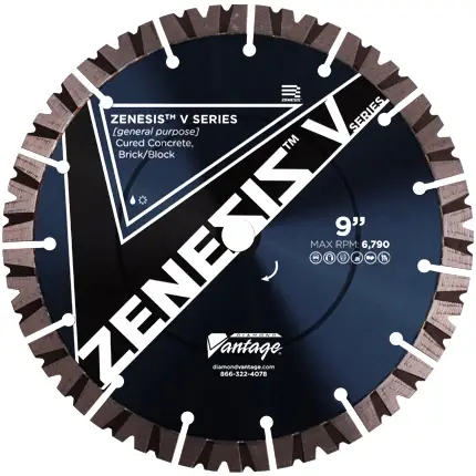 Diamond Vantage 0709UDUZX5-2V 7" x 0.094" Diamond Blade for Concrete/Masonry ZENESIS V SERIES ZX5 12mm Segments Save Now