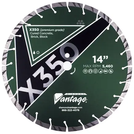 Diamond Vantage 1612EX3.5-2 16" x 0.125" Diamond Blade for Concrete/Masonry X350 Don't Miss Out