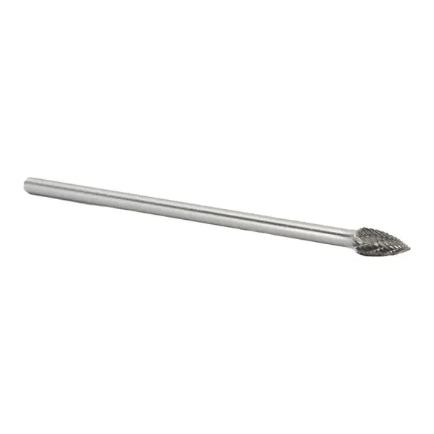 3/8" X 3/4" 6" Long Shank Tree Pointed End Double Cut Carbide Bur Solid Carbide 1/4" Round Shank DULSG3X6 Don't Miss Out