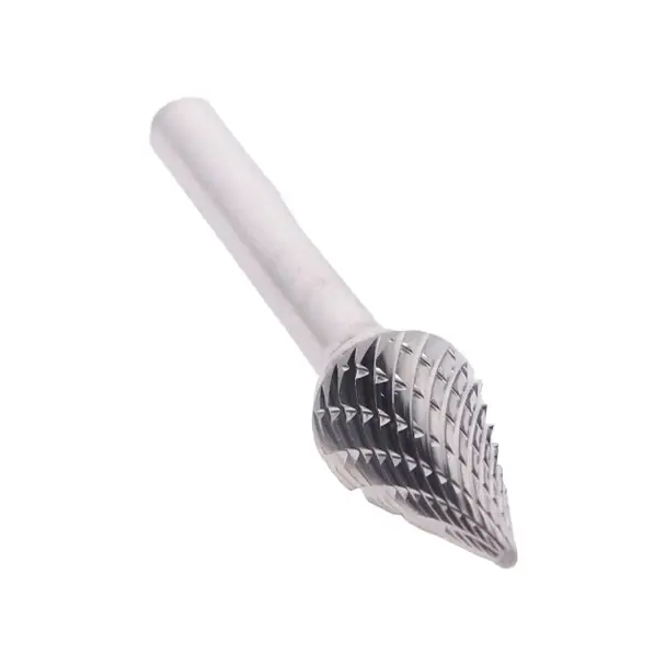 New Arrival 1/4" X 1" Cone Pointed End Double Cut Carbide Bur Solid Carbide 1/4" Round Shank DULSM3
