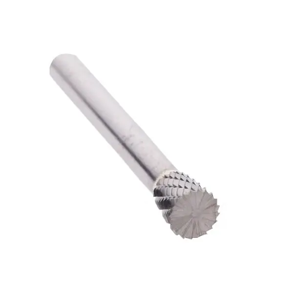 Certified 3/8" X 3/8" Inverted Cone Double Cut Carbide Bur Solid Carbide 1/4" Round Shank DULSN2
