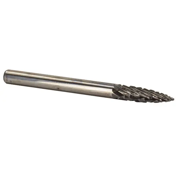 Next Day Delivery 3/16" X 1/2" Tree Pointed End Miniature Carbide Bur Solid Carbide 1/8" Round Shank DULSG53