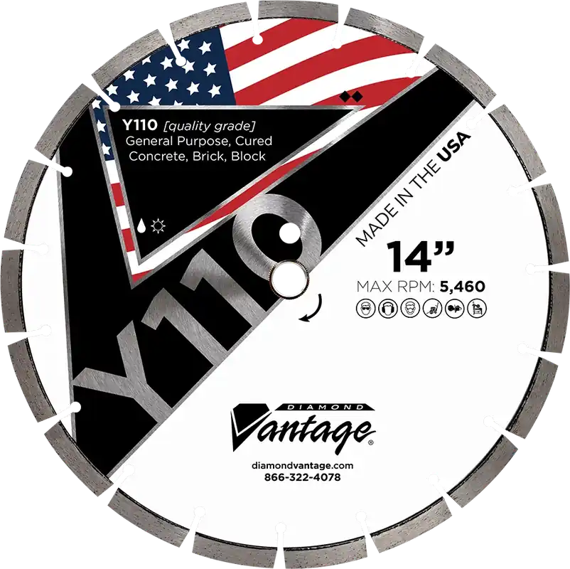 Express Delivery Diamond Vantage 1212BY1-2 12" x 0.125" Diamond Blade for Concrete/Masonry Y110