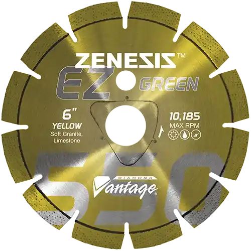 Sale Diamond Vantage 0609EZ550Z 6" x 0.095" Early Entry Saw Diamond Blade for Soft Aggregate/Early Entry Green Concrete/Granite/Limestone Z550 YELLOW