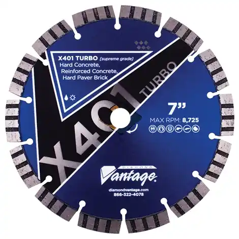Best Seller Diamond Vantage 1009UZ4-1 10" x 0.095" Diamond Blade for Hard Concrete/Reinforced Concrete/Hard Pavers/Brick X401 TURBO