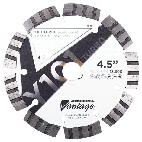 Diamond Vantage 4508CZY1-2 4.5" x 0.080" Diamond Blade for Concrete/Masonry Y101 TURBO New Arrival