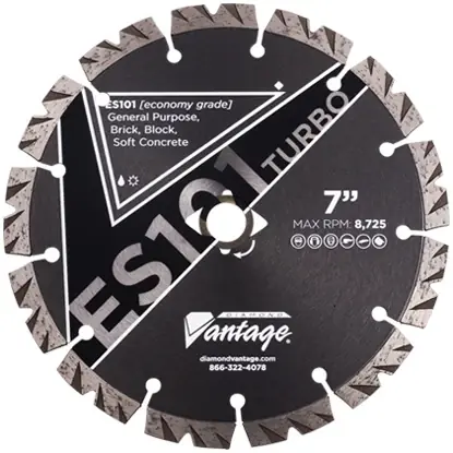 Diamond Vantage 0909CSZ1-2 9" x 0.090" Diamond Blade for Concrete/Masonry/Reinforced Concrete ES101 TURBO Clearance