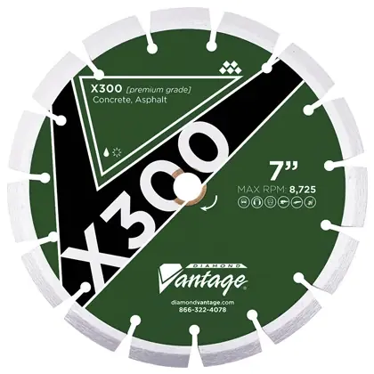 Diamond Vantage 0850CCV 8" x 1/2" Diamond Blade for Concrete/Asphalt X300 Buy Online