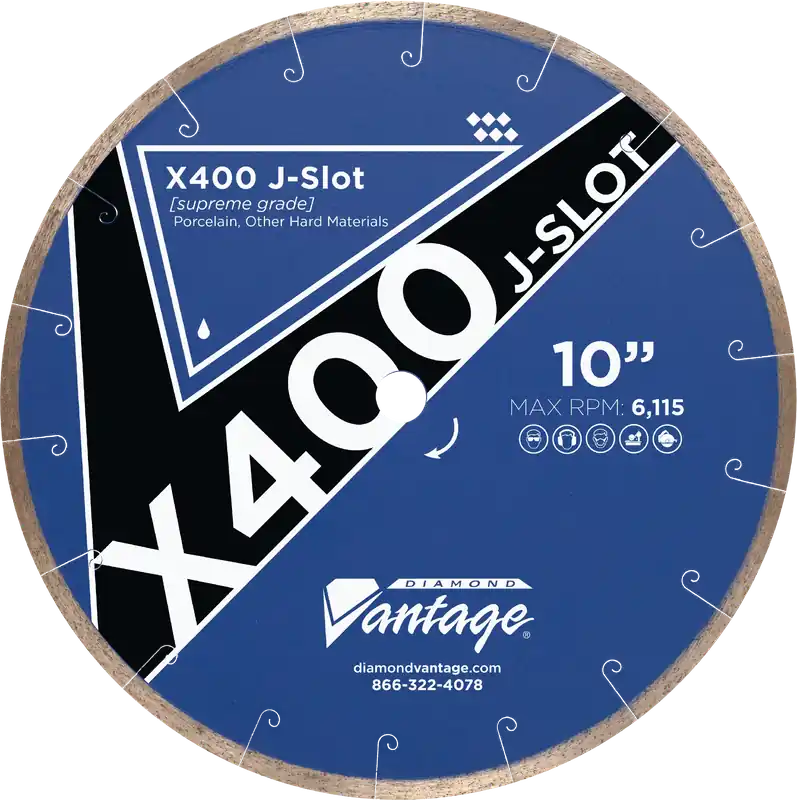 Diamond Vantage 1208EPWX4J 12" x 0.080" x 1" Diamond Blade for Porcelain Tile X400 J-SLOT PORCELAIN Latest