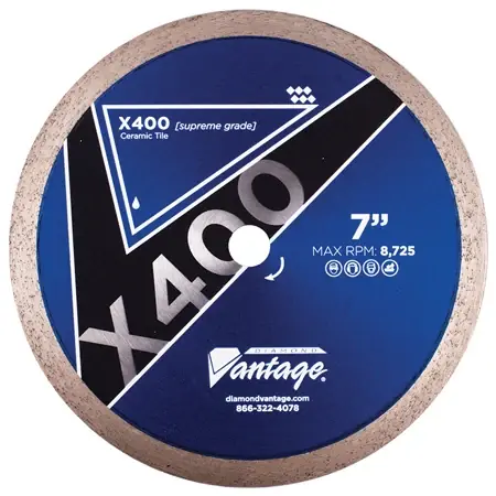 Diamond Vantage 4506ATWX4 4.5" x 0.060" x 5/8" Diamond Blade for Tile/Ceramic X400 Ceramic Direct From Factory