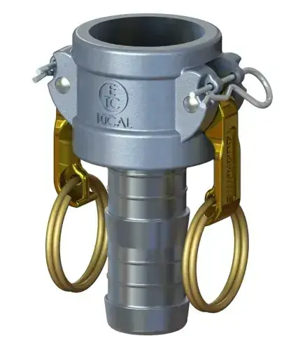 Get Yours 1" Type C Cam & Groove Coupler x Hose Shank U-Tite Aluminum (2 / Pkg.)